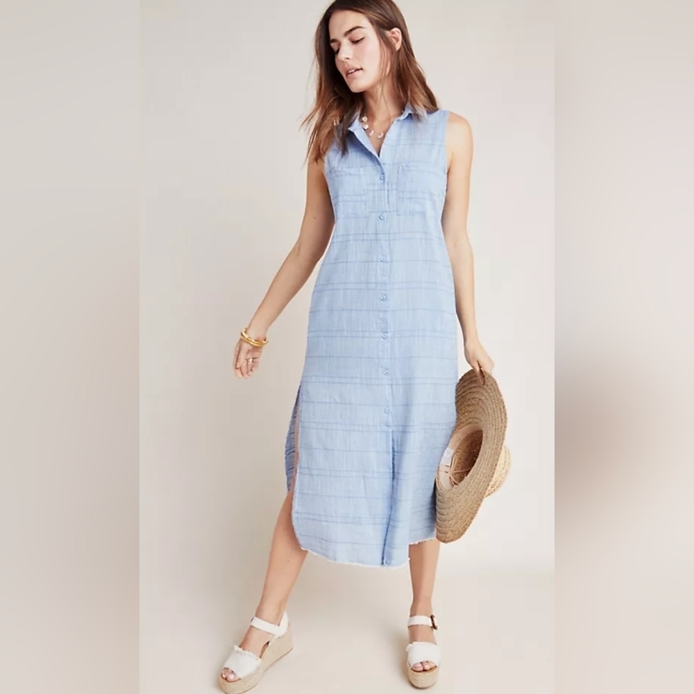Cloth and Stone by Anthropologie XS cotton shirt dress EUC
